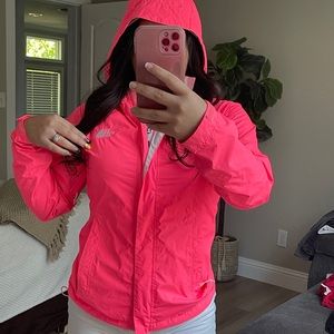 TNF Windbreaker Rain Jacket Neon Coral Pink